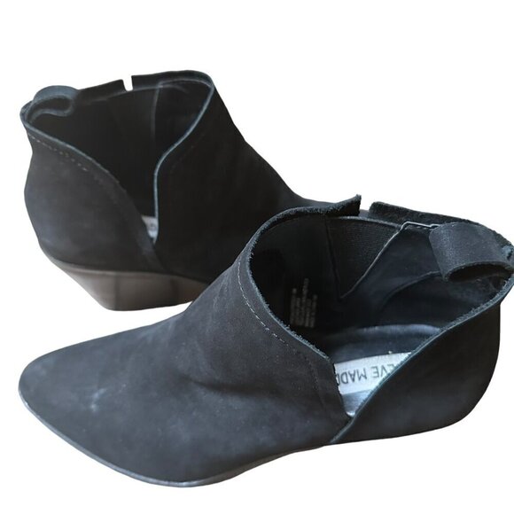 Steve Madden Ankle Booties Black‎ Fresko Suede Boho Western Block Heel Size 6 - Picture 7 of 10